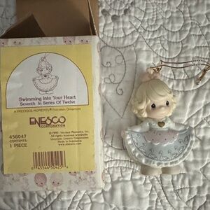 Enesco Precious Moments Figurine - Cream and Blue